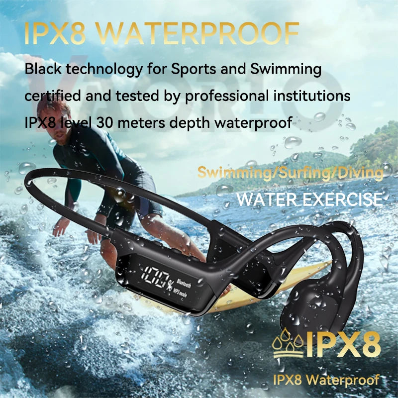 Original Bone Conduction Wireless Headphone IPX8 with Microphone Waterproof Swimming Cycling Running Headset Bluetooth 5.4 32GB RAM MP3 Player HIFI Music Outdoor Sports Products Earphones Supplies
