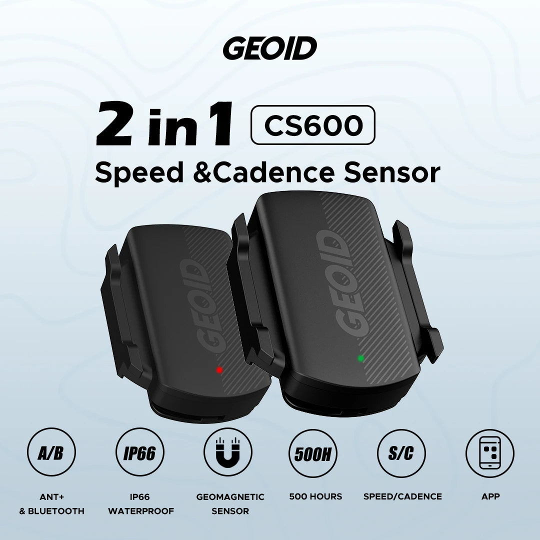 NEW 2PCS Set + HS500 Kit + CS600 Smart Cycling Speed and Cadence Sensor Bluetooth 5.0/ANT+ Dual-Mode Transmission Waterproof Bike Speed Sensor Bicycle Parts Accessories Sports Supplies