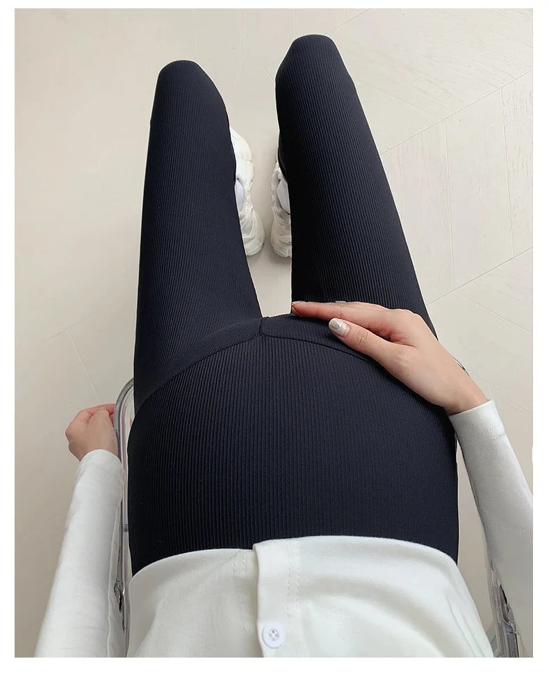 NEW Arrivals S-XL 3 Colors Maternity Cotton Leggings Spring and Autumn Thin Slim-fitting and Thin Yoga Pants Autumn Outer Wear Nine-point Pants Maternity Pregnancy Ladies Sports Clothing
