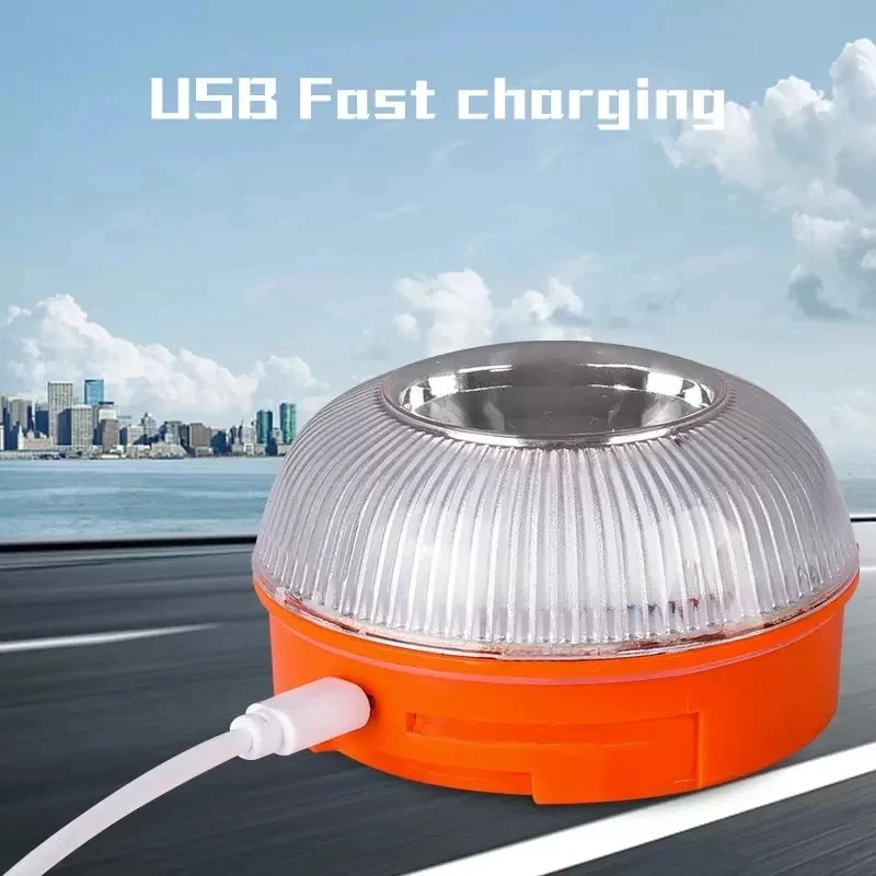 NEW Arrivals Car Emergency Beacon Light USB Rechargeable V16 Magnetic Induction Strobe Flashing Warning Light Help Flash Safety Signal Lamp