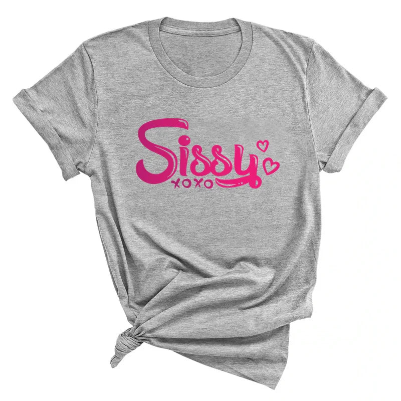 NEW Arrivals S-5XL Plus Size 4 Colors *SISSY* Letters Print T-Shirt New Female Sexy T-Shirt Kawaii Clothes Fashion Women Men Shirts Girl's Top Tee Oversized Streetwear Casual Clothing