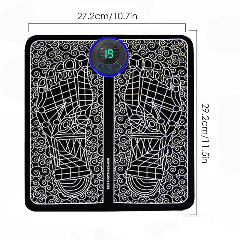 NEW Arrivals 19 Intensity & 8 Modes Electric Foot Massager Pad Muscle Massage Relaxation Trainer For Massage Fitness Outdoor Sport Home Family Relax Massage Accessories Health Care Supplies