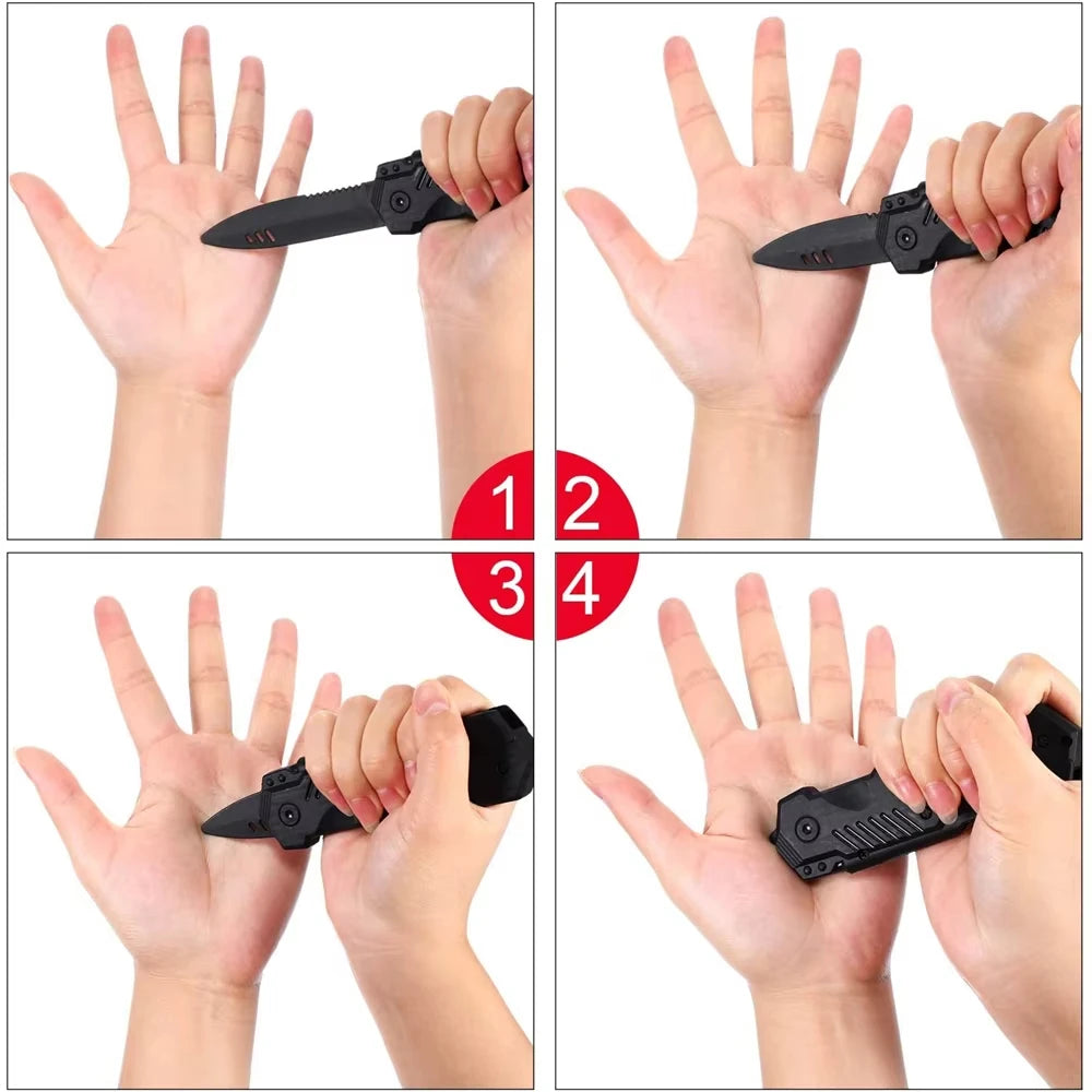 NEW Arrivals 10PCS Set Halloween Retractable Knife Props, Funny Disappearing Knife for Adults Kids, Plastic Fake Knife ,Halloween Prank Toys Decoration