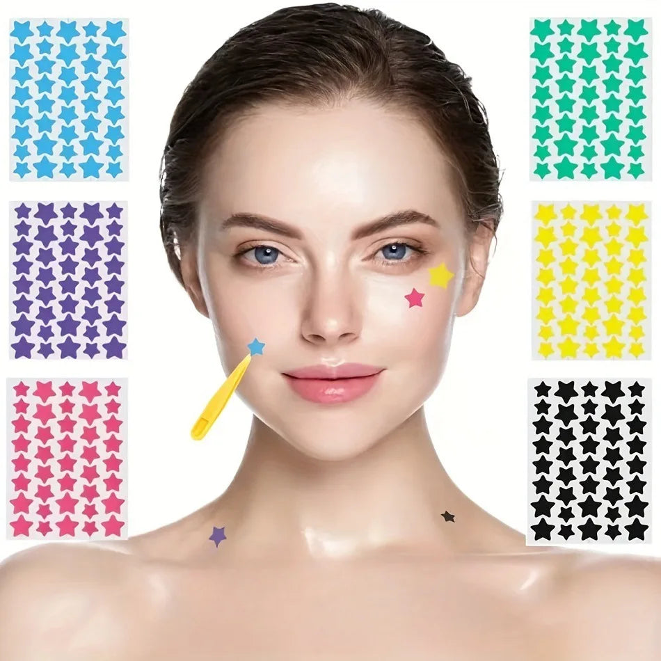 NEW Arrivals 【Hot Selling】 1400 Pieces Set of Multi-Color Star Acne Patches, Facial Ultra-Thin Acne Patches, Concealer Acne Pimples Patches, Female Teenage Skin Care Supplies