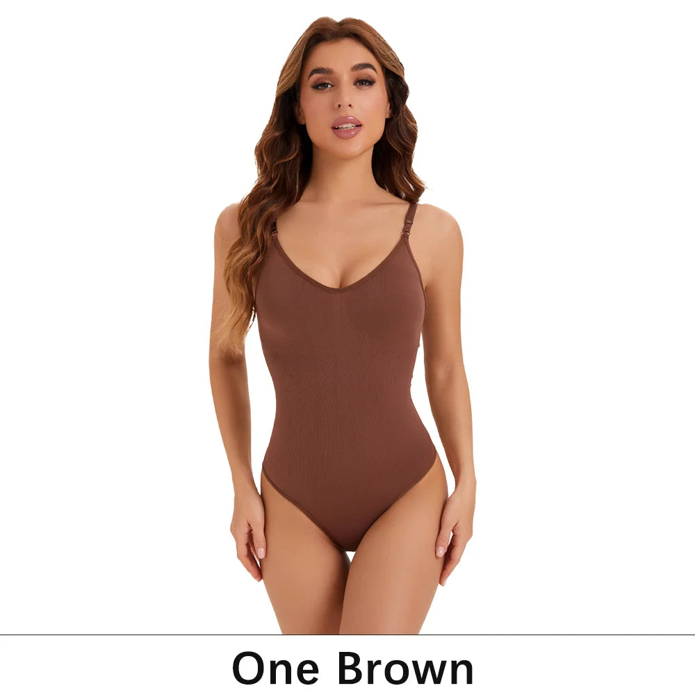 NEW Arrivals 2PCS Set S-2XL High Elastic Bodysuit for Women Tummy Control Shapewear Sexy Seamless Sculpting Thong Body Shaper Slimmer Slimming Black Tank