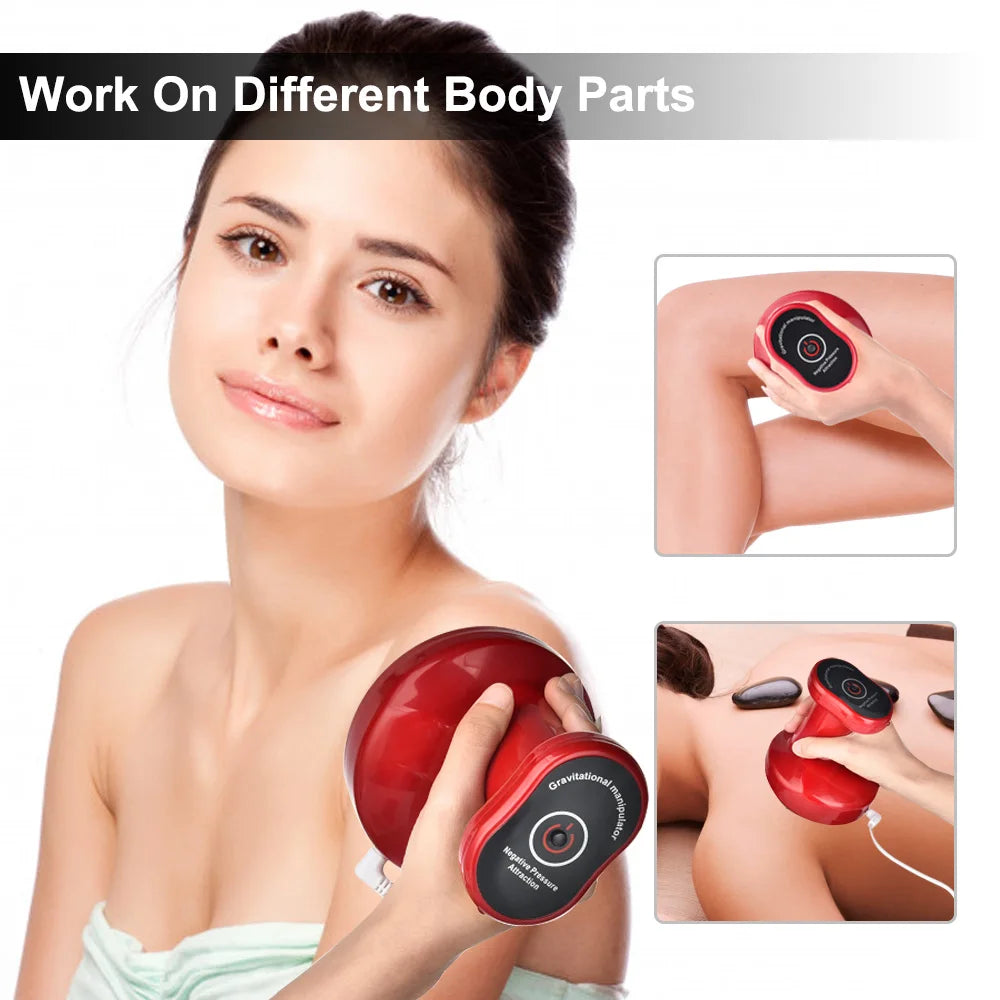 Electric Cupping Massage Therapy Apparatus Vacuum Suction Cup 2 Gears Gua Sha Scraping Device Meridian Therapy Fat Burning