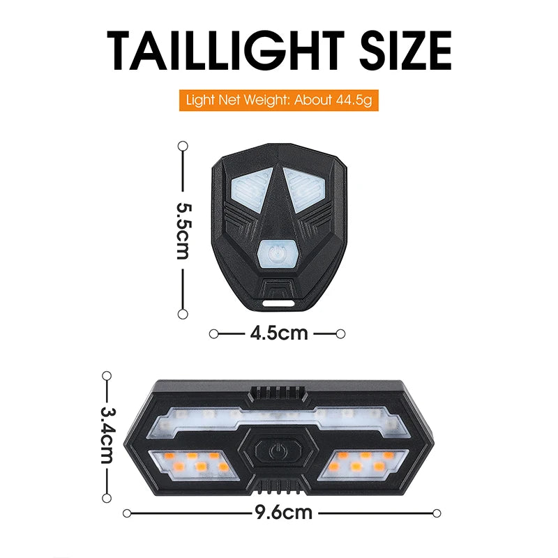 NEW Bicycle Rear Light USB Rechargeable Wireless Waterproof MTB Remote Control Safety Turn Signal Bike Beep Taillights Bicycle Lighting Accessories Sports Supplies