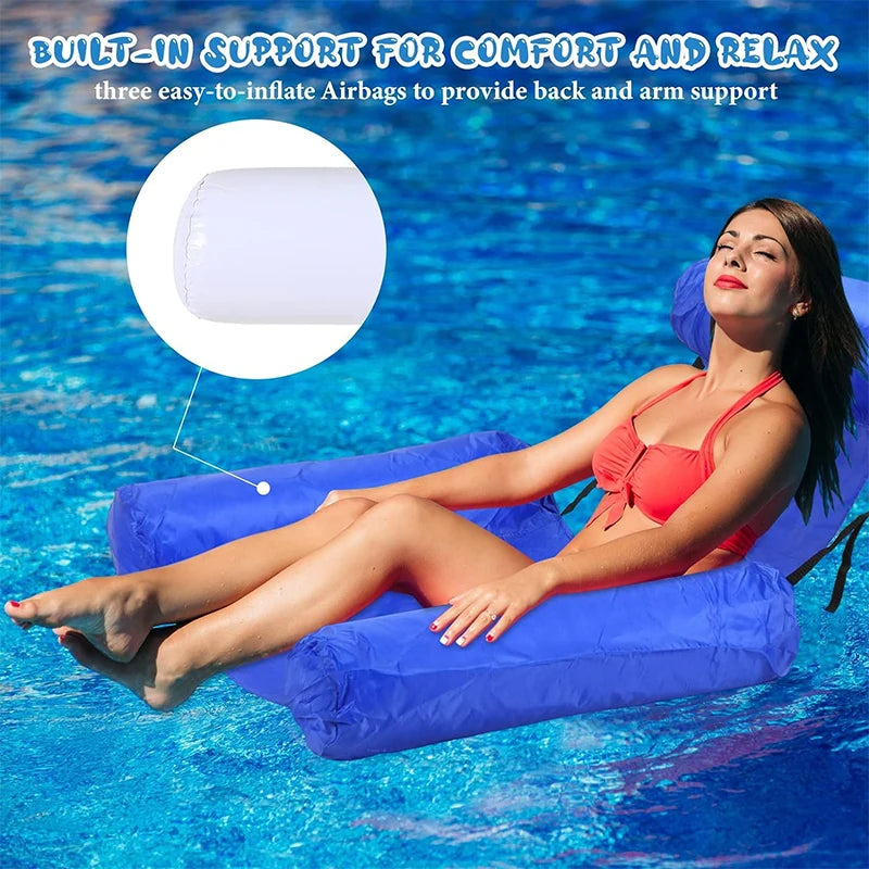 NEW Arrivals Inflatable Floating Hammock Aquatic Pool Inflatable Mat Lounger Sofa Water Sports Toys Pool Toys for Summer Pool Accessories Swimming Supplies