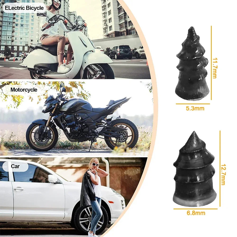100-500PCS Tire Puncture Repair Nails for Car Motorcycle Scooter Bike Vacuum Tyre Repairing Rubber Metal Nail Set Car Tire Accessories