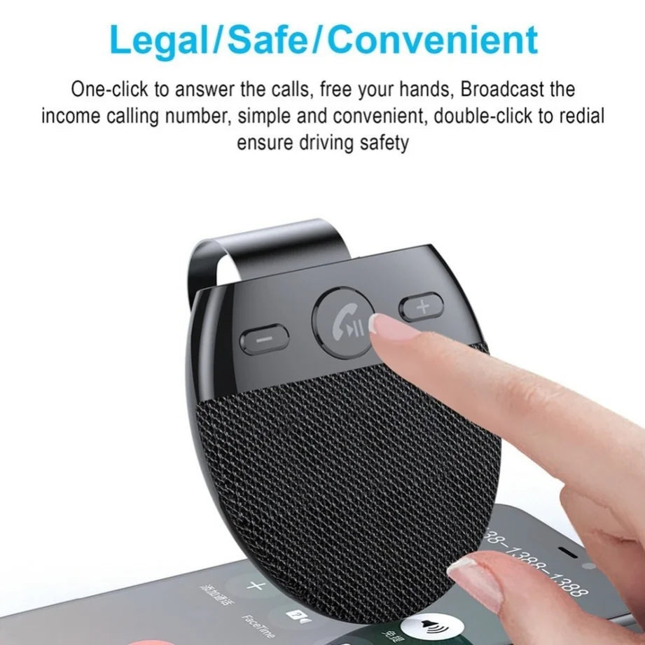 NEW Wireless Bluetooth Car Speaker Handsfree Kit Hands-Free Bluetooth Multipoint Speaker Phone Sun Visor Blue Tooth Voice Broadcast Functions Car Accessories