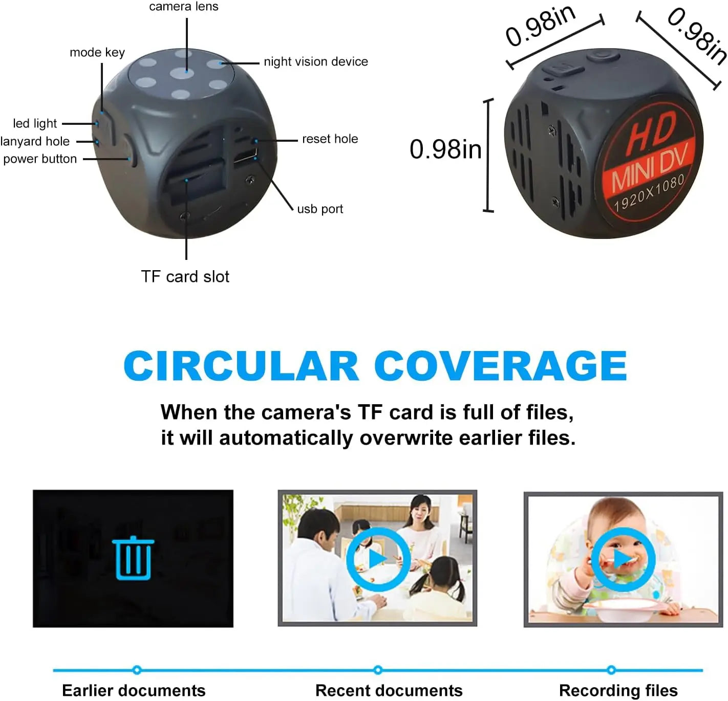 NEW Arrivals Pet Collar Camera Cat Collar Camera with 64GB SD Card Dog Tracker Collar with 1080P Video & Infrared Night Vision Functionality Pets Supplies