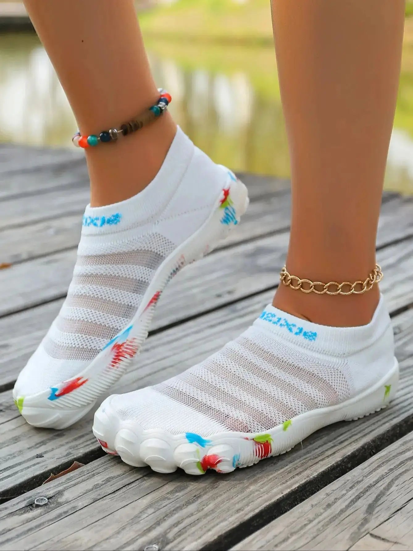 NEW Arrivals 35/43 Size Women Outdoor Hiking White Shoes Five-Finger Barefoot Water Shoes Women's Beach Wading Shoes River Tracing Shoes Hiking Shoes Indoor Fitness Shoes 8251