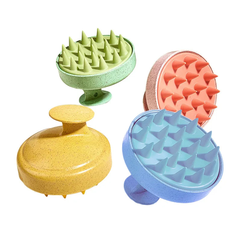 Alwafore Wet and Dry Scalp Massage Brush Head Cleaning Adult Soft Household Bath Silicone Shampoo Brush Massage Comb