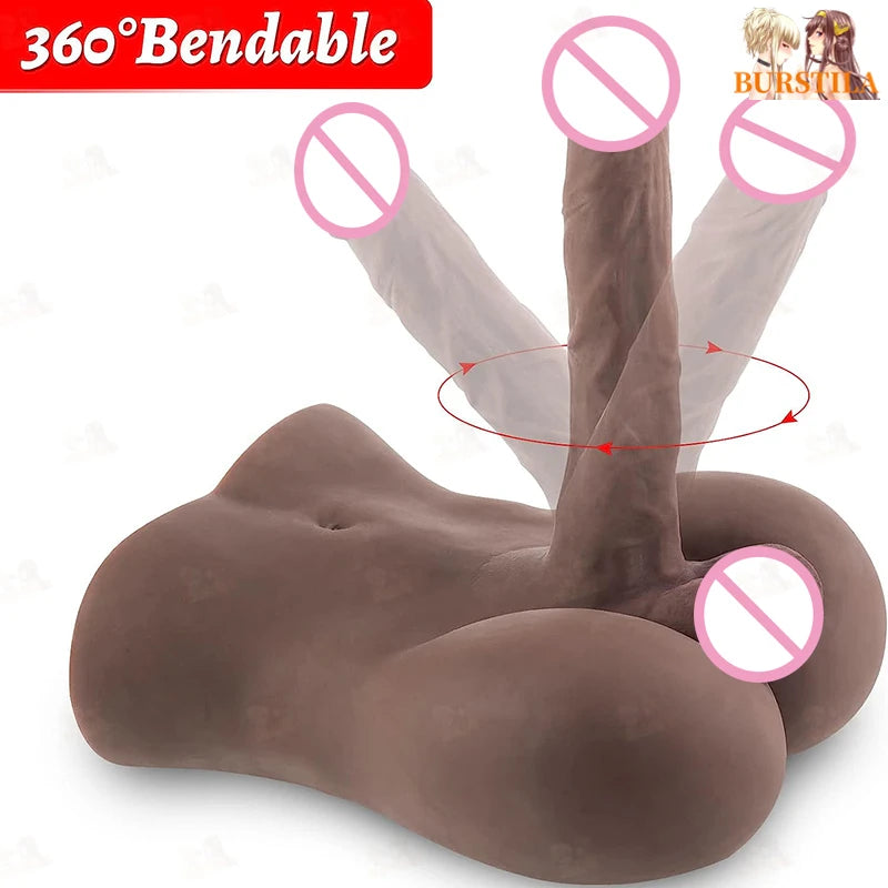 Male Sex Doll With Flexible Dildos For Realistic Sex With A Big Rooster, Black Male Sex Doll For Women With Tight Fit