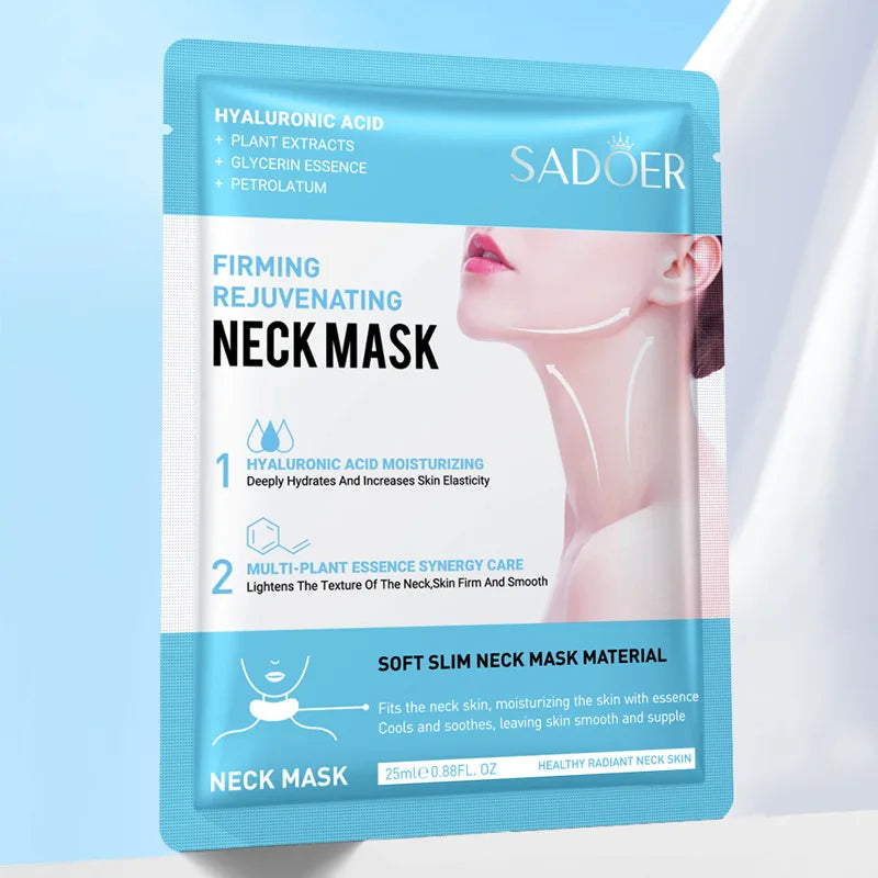 NEW 10PCS Set Korean Hyaluronic Acid Neck Mask Collagen Firming Neck Masks Nourishing Brighten Moisturizing Necks Women Beauty Korean Skin Care Products