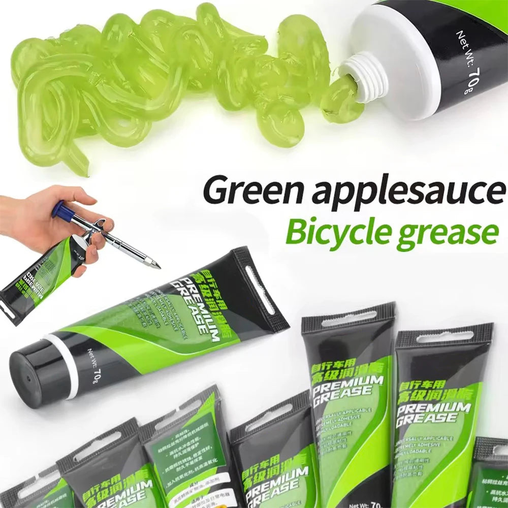 NEW Arrivals 5PCS Set Bicycle Grease Green Applesauce Bearing Grease Motor Oil Lubricant Optional Grease Gun, Bicycle Maintenance Accessories