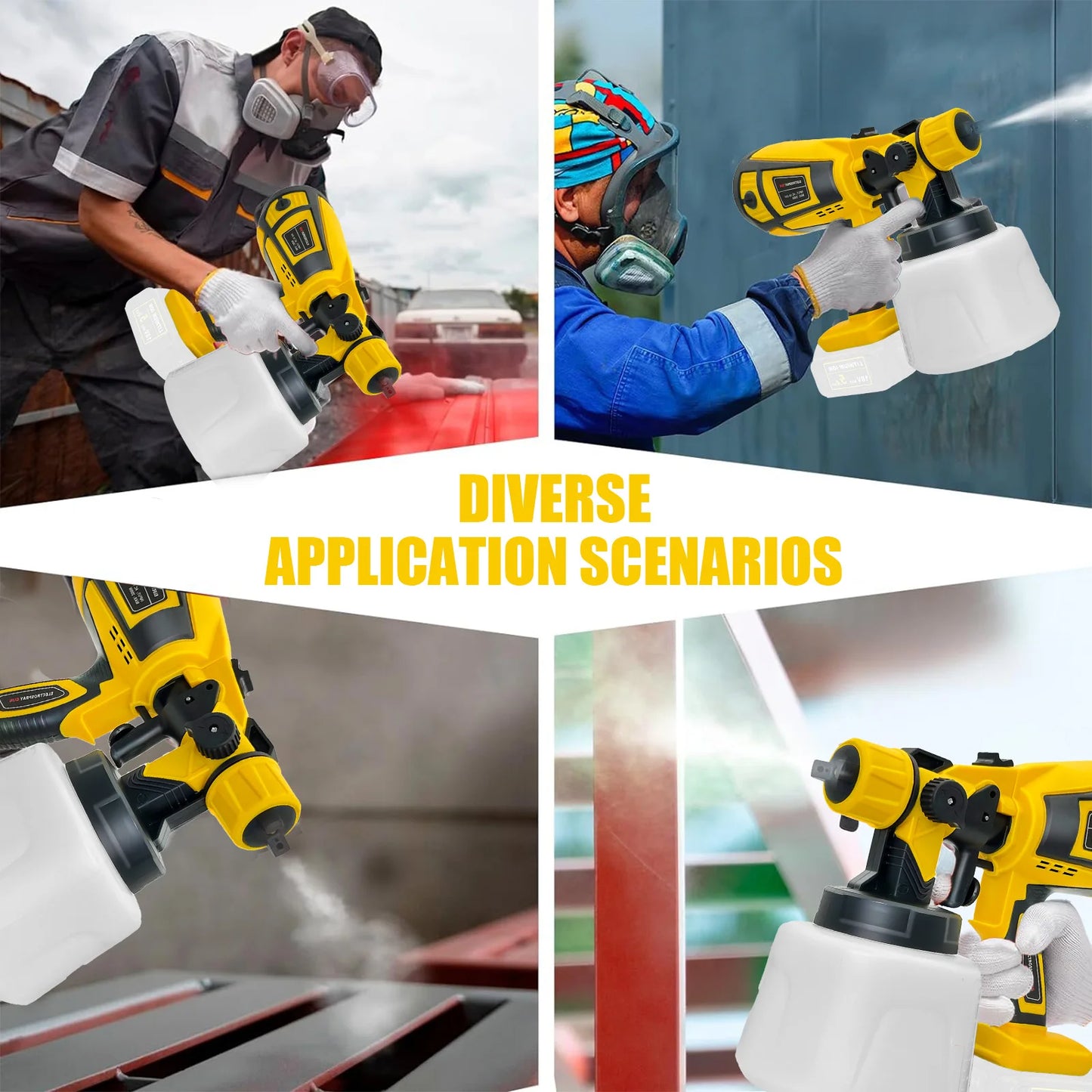 NEW Paint Sprayer Cordless Compatible for DeWalt 18V Battery Powered HVLP Power Spray Gun XR UK(Tool Only)