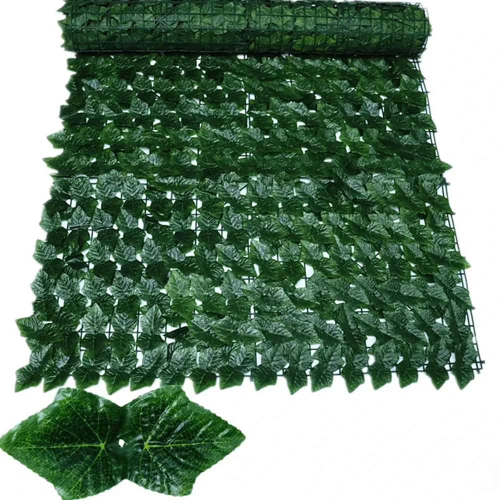 50X100cm Artificial Ivy Hedge Green Leaf Fence Panels Faux Privacy Fence Screen for Home Outdoor Garden Balcony Decoration