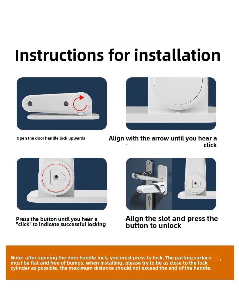 NEW Hot-Selling Household Children's General ABS Protective Device Anti-Opening Handle Locker 90 Degrees 180 Degrees Adjustable Lock Children Babies Safety Accessories Home Security Supplies