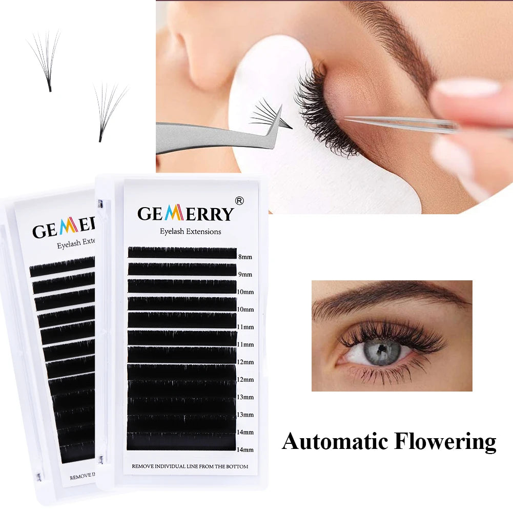 Easy Fan Lashes False Eyelash Extensions Supplies Faux Mink Eyelashes Fanning Cils Auto Blooming Natural Russian Volume Lash
