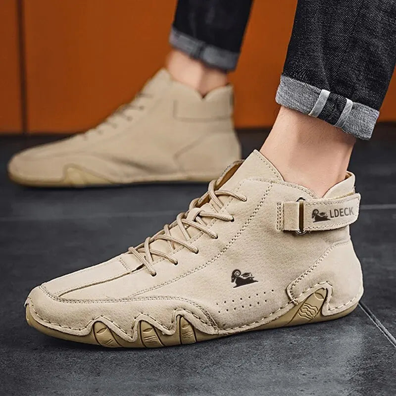 Ankle Boots for Men Outdoor Light Casual Leather Shoes Winter Luxury Men Shoes Male Waterproof Snow Boots High Top Sneakers