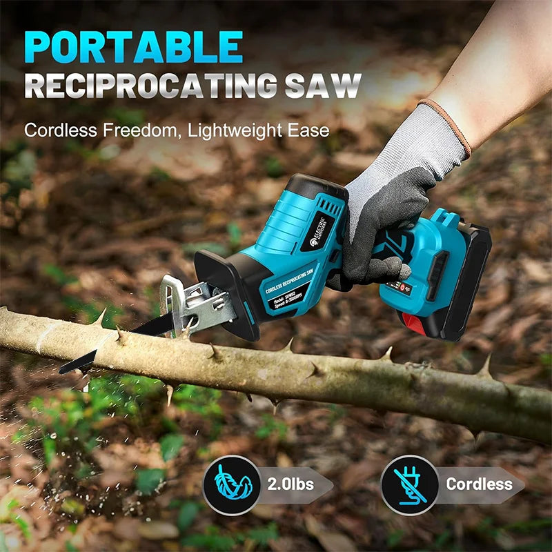 NEW Arrivals 4000RPM 4PCS Set ( Without Battery) Saw Cordless Electric Reciprocating Saw Multifunctional Metal Wood Pipe Cutting Saw Tool For Makita 18V Home Garden Supplies