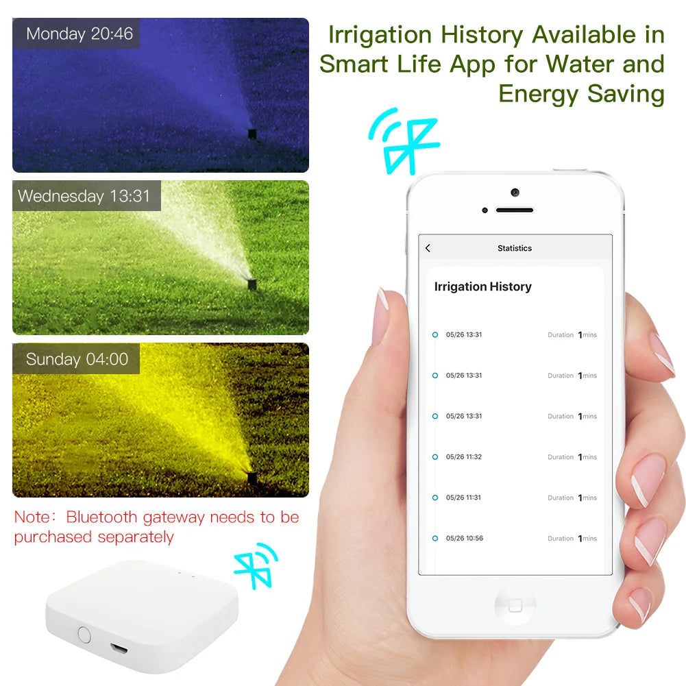 TUYA App Smart Bluetooth Garden Watering Valve Irrigation Timers Remote Controller Filter Washable Programmable Timed Sprinkler