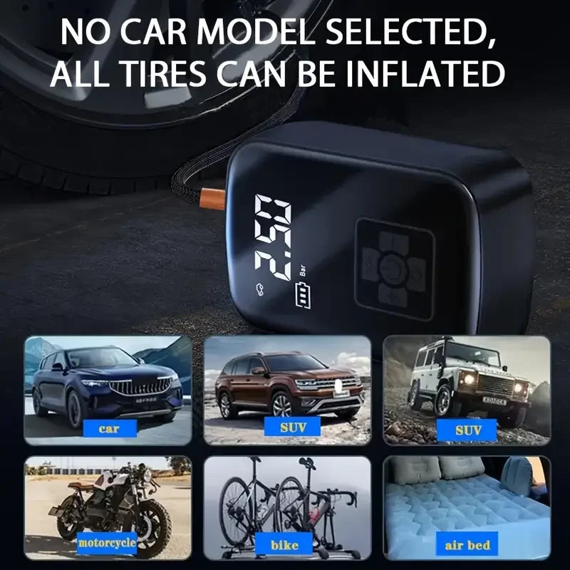 NEW Arrivals Wireless Air Compressor Portable Universal Electric Air Pump Tire Sensor Mini Inflatable Treasure for Car Motorcycle Basketball Mattress Bicycle