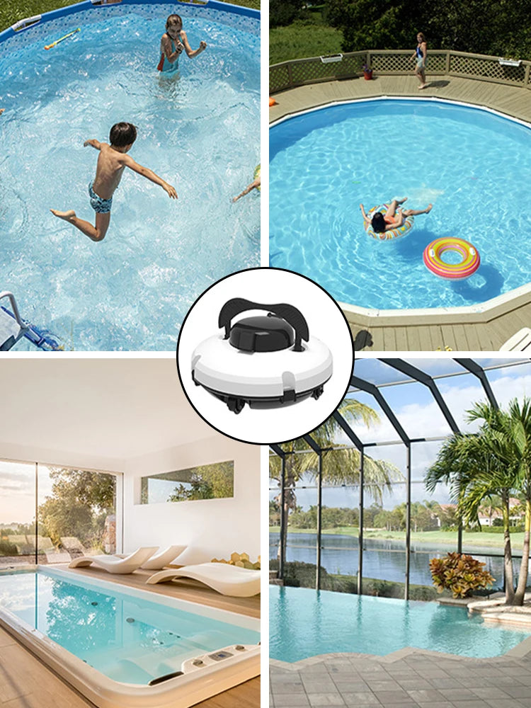 NEW UK/ US/ AUS/ EU Plug Powerful Wireless Cordless Robotic Pool Cleaner Pool Vacuum with Dual Motors Self Parking for Flat Ground Swimming Pools Set Water Pool Cleaning Supplies
