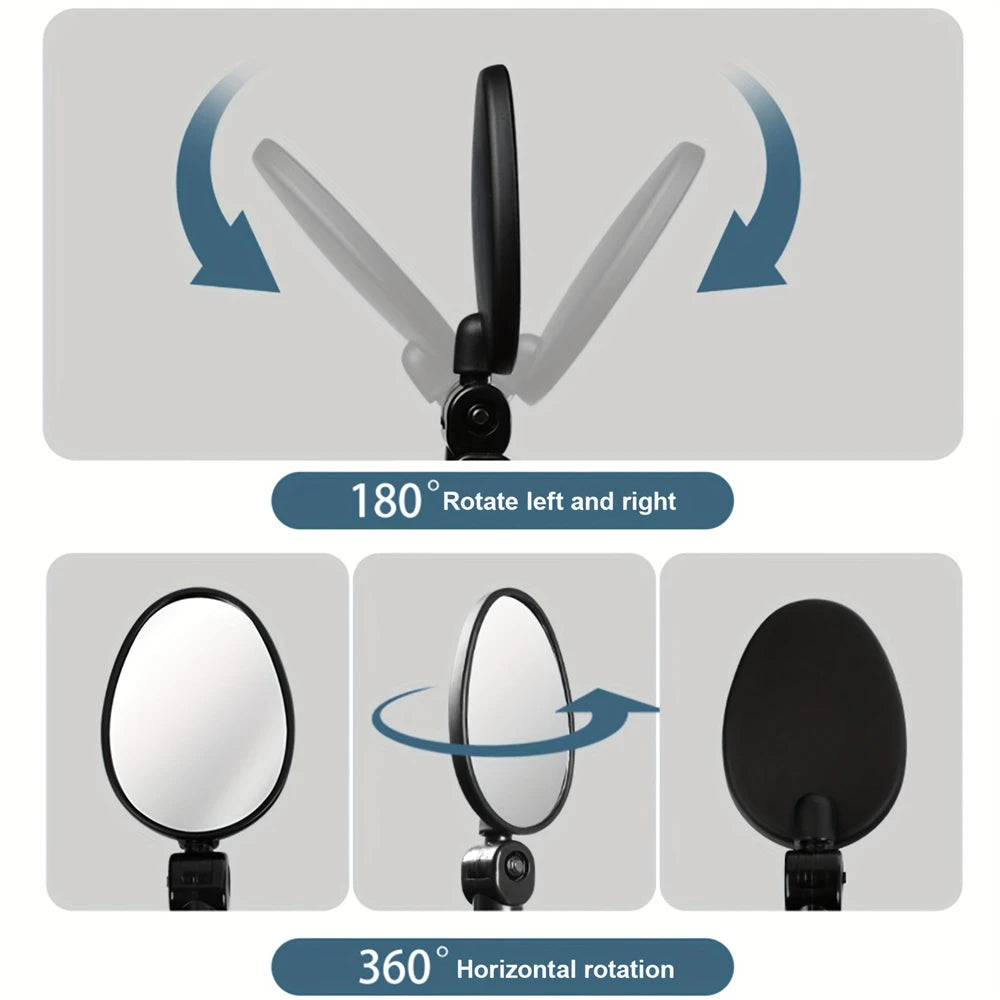 NEW Arrivals 2PCS Elliptical Bicycle Rearview Mirror 360 Degree Adjustable Rotatable Universal Cycling Handlebar Rear View Mirrors for MTB Road Bike