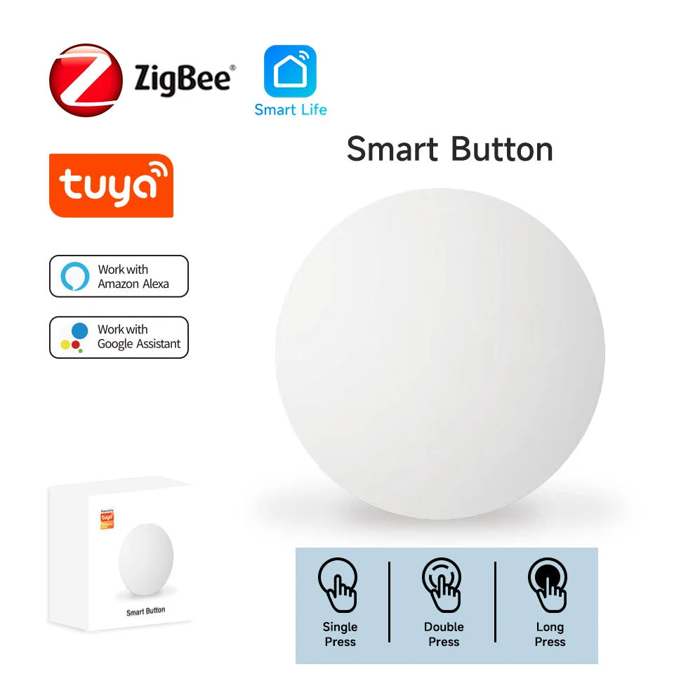 NEW 8 PCS Set TUYA Zigbee Smart Push Button Wireless Switch Include Battery Remote Control Automation Scenario Switch Work with Zigbee Gateway