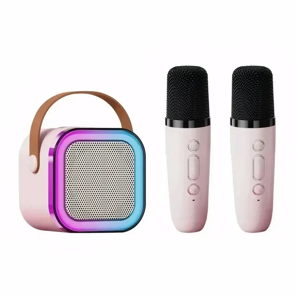 NEW Arrivals K12 Karaoke Machine Portable Bluetooth 5.3 PA Speaker System with 1-2 Wireless Microphones Home Family Singing Children's Gifts