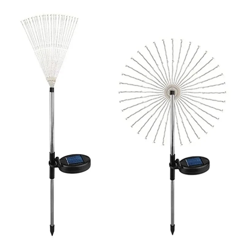 NEW 4PCS Set 200LED LED Solar Fireworks Lights Outdoor Grass Globe Dandelion Lamp for Garden Lawn Landscape Lamp Holiday Light