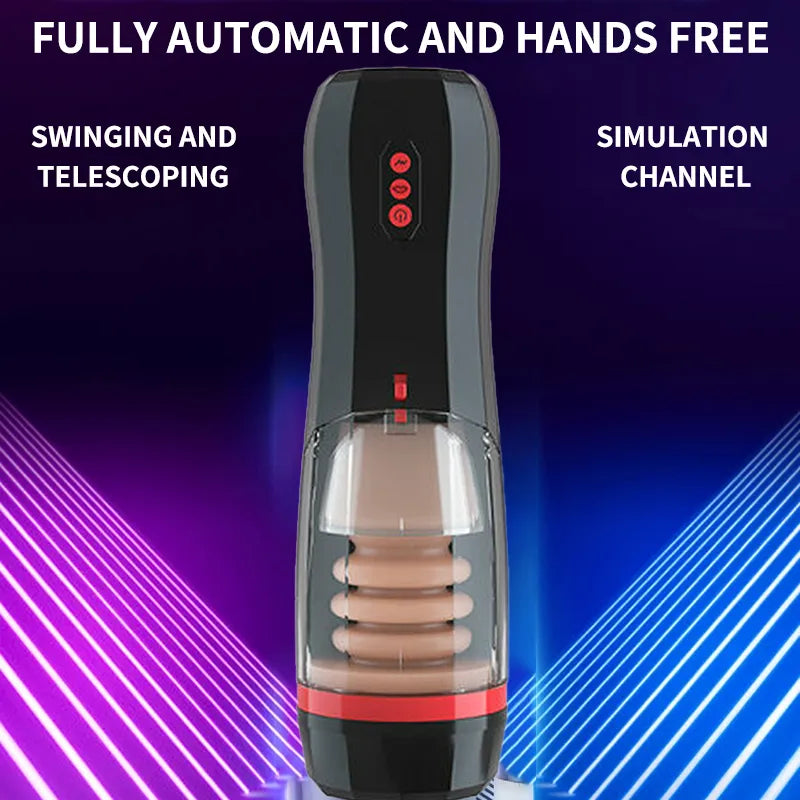 Vibrating Masturbator Cups Realistic Vibrations Adjustable Sex Toy for Men, Lifelike Textured Vagina Pocket Pussy 10 Vibrations
