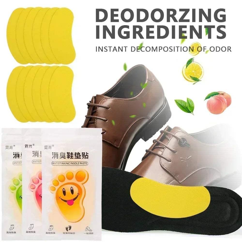 NEW Arrivals 120PCS Set Korean White Tea/Lemon/Peach Juice Shoes Sports Sneakers Deodorant Sweat-Absorbing Sticker Deodorant Foot Odor Deodorant Sneaker Smell Fresh Insole Sterilization Sticker Shoes Accessories