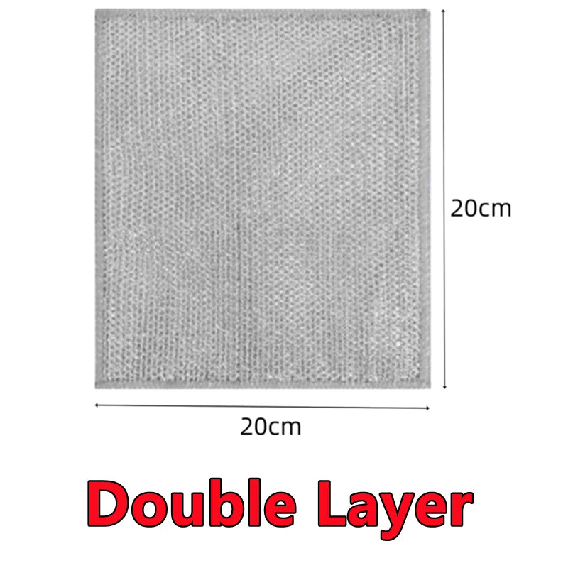 NEW 30PCS Set Double Layer Magic Cleaning Cloth Thickened Double-Sided Metal Steel Wire Rags Kitchen Dish Pot Wash Dishing Cloths Towel Clean Tools Household Supplies