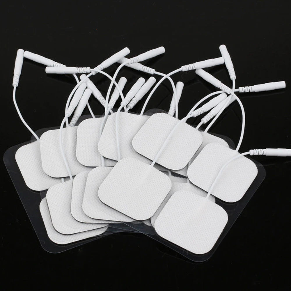 NEW Arrivals 100PCS Set 4*4cm EMS Electrode Pads for Muscle Stimulation Reusable Self Adhesive Massage Patch Acupuncture Physiotherapy TENS Pads Health Care Supplies