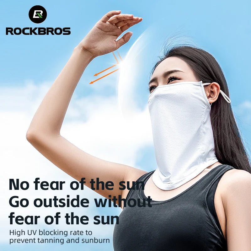 NEW Arrivals Summer Ice Silk Cycling Face Mask Breathable Anti-UV Bike Face Neck Cover Bandana MTB Road Sports Hanging Ear Scarf