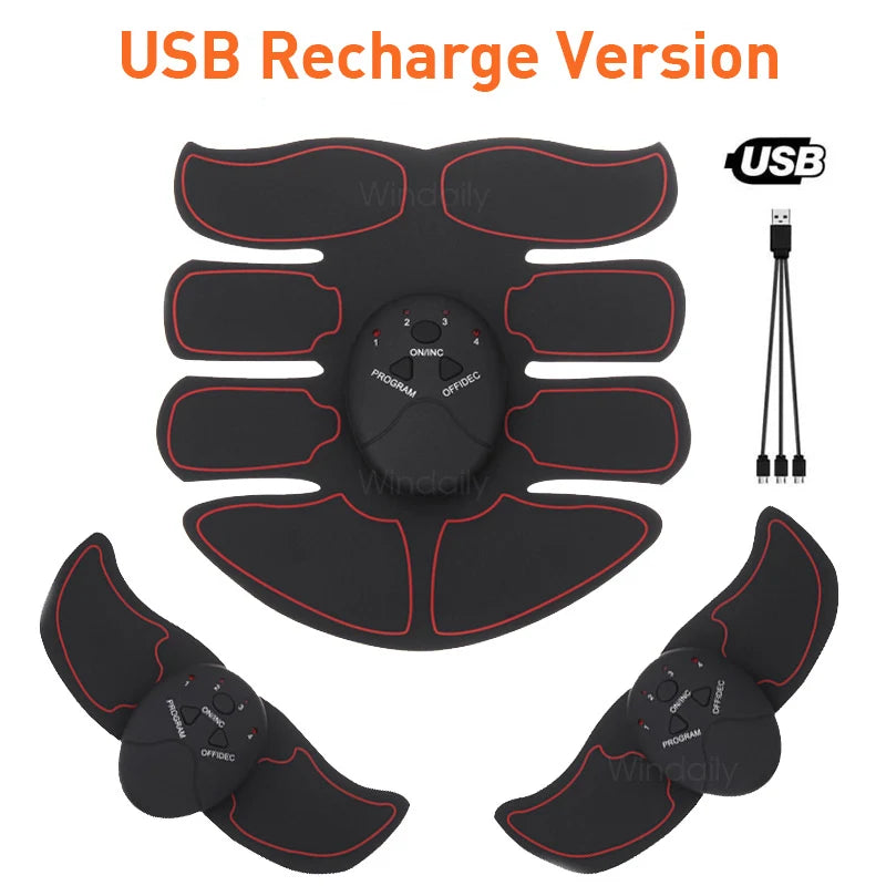NEW Arrivals Women Men Wireless EMS Muscle Stimulator Toner ABS Abdominal Hip Trainer Weight Loss Fitness Shaping Electric Body Slimming Massager Sports Supplies