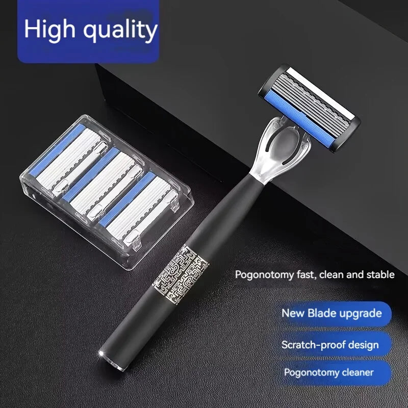 NEW Arrivals 7-Layers 18 Blades Set Manual Men's Razor, Stainless Steel Blades Razor For Men With Precision Trimmer, Metal Razor Holder