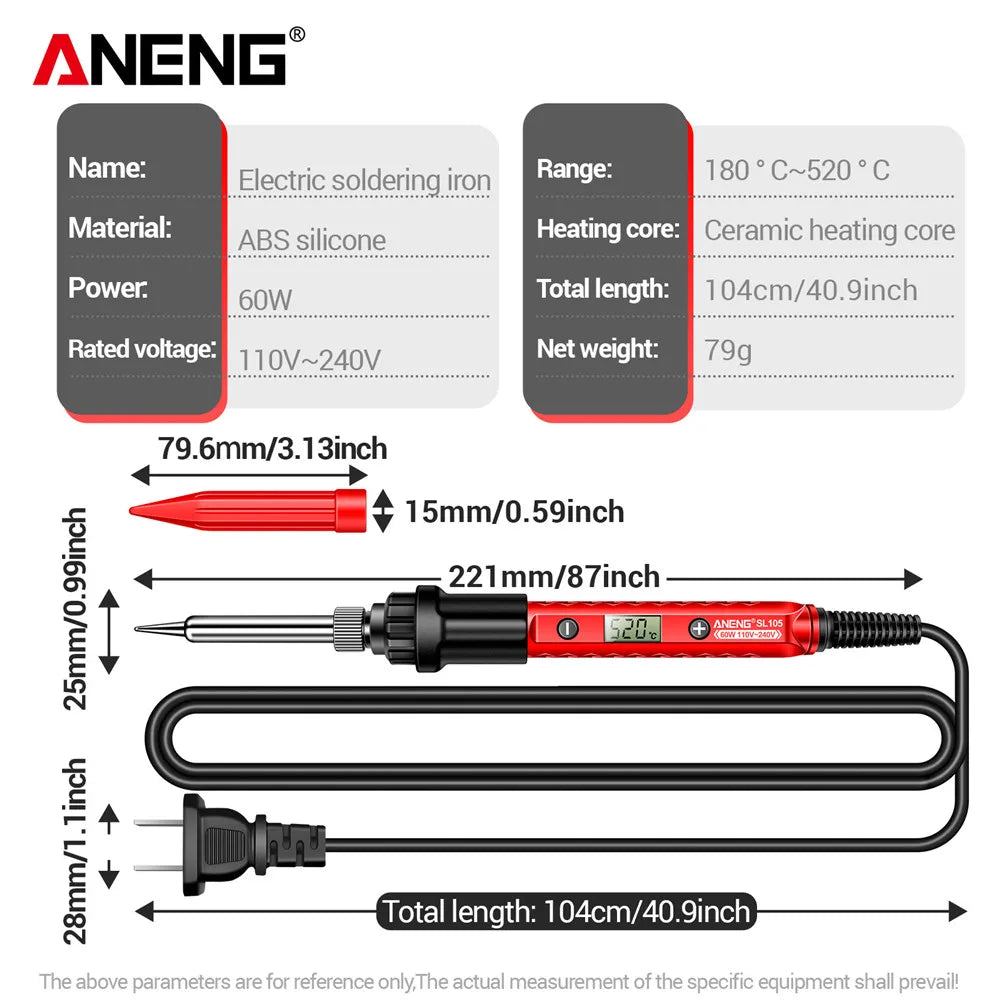 NEW Arrivals Electric Soldering Iron SL105 Digital Display Adjustable Temperature SL104 Adjustment Knob Portable Kit Weld Solder Repair