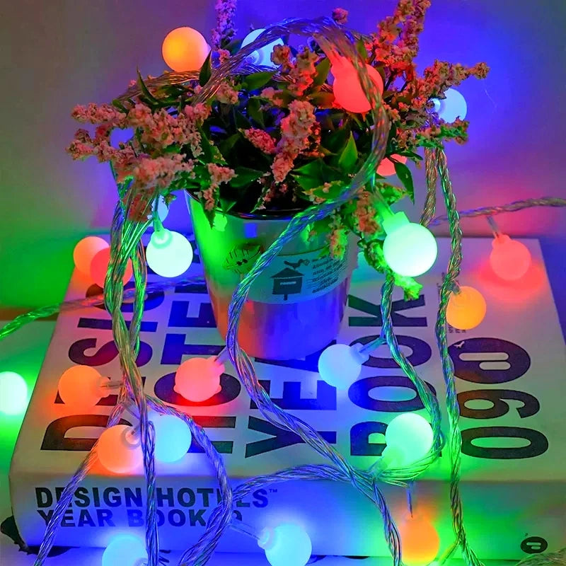 10-12M USB/Battery Power Ball LED String Lights Garland Lights Outdoor Lamp Wedding Garden Fairy Lights Christmas Decoration