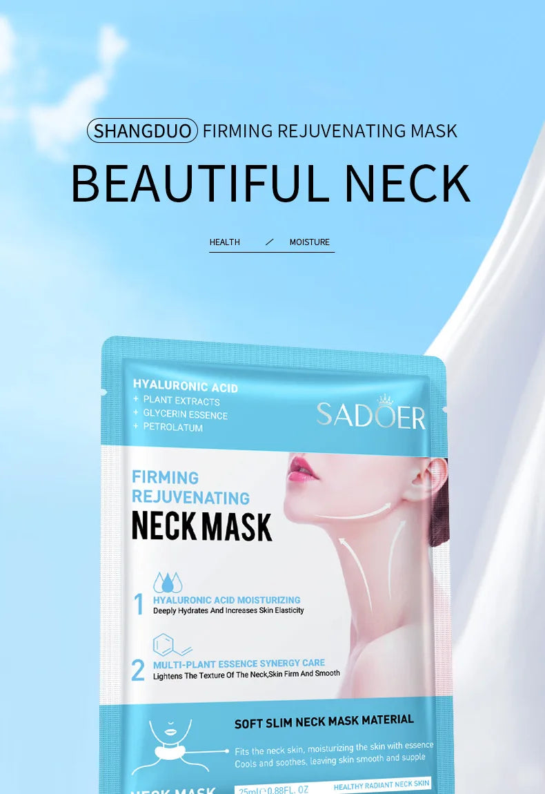 NEW 10PCS Set Korean Hyaluronic Acid Neck Mask Collagen Firming Neck Masks Nourishing Brighten Moisturizing Necks Women Beauty Korean Skin Care Products