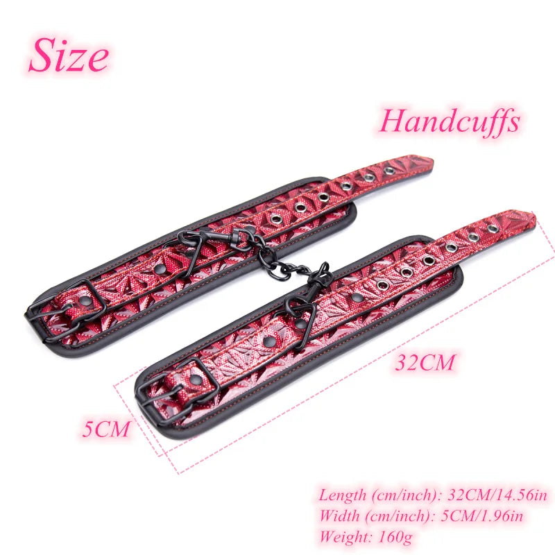 Spreader Bar Erotic Toys Leather Handcuffs Ankle Cuffs Restraints Bondage Set BDSM Adult Products Sex Toys For Women Couples