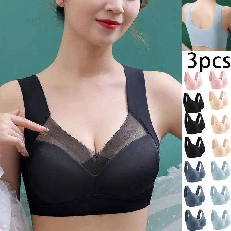 NEW Arrivals L(50KG) -6XL(110KG) Top Quality Ice Silk Seamless Sport Bra Gather Prevent Sagging Underwear No Steel Ring Comfortable Large Size Bra Sexy Vest Bralette Chubby Ladies Underwear