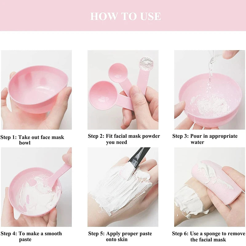 Mask Bowl and Stick Set, 9 Pieces DIY Tools Kit, Bowl, Lid, Brush, Stick, Spray Bottle, Soaking Bottle, Make Mask Easier