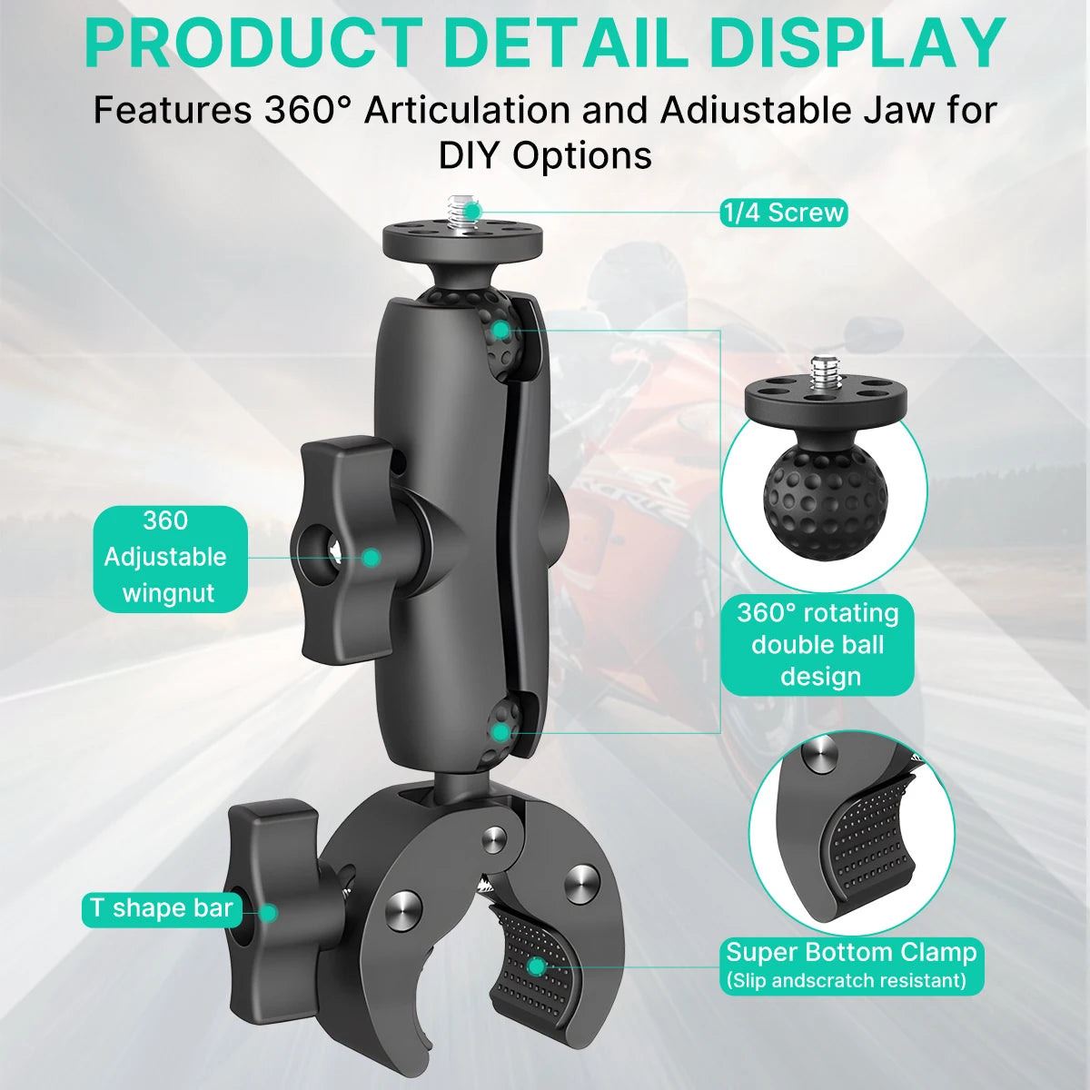 NEW Arrivals Bicycle Motorcycle Panoramic Selfie Stick For Insta360 Reels Video One X2 X3 X4 GoPro 12 11 10 DJI Monopod Mount Handlebar Bracket Accessory