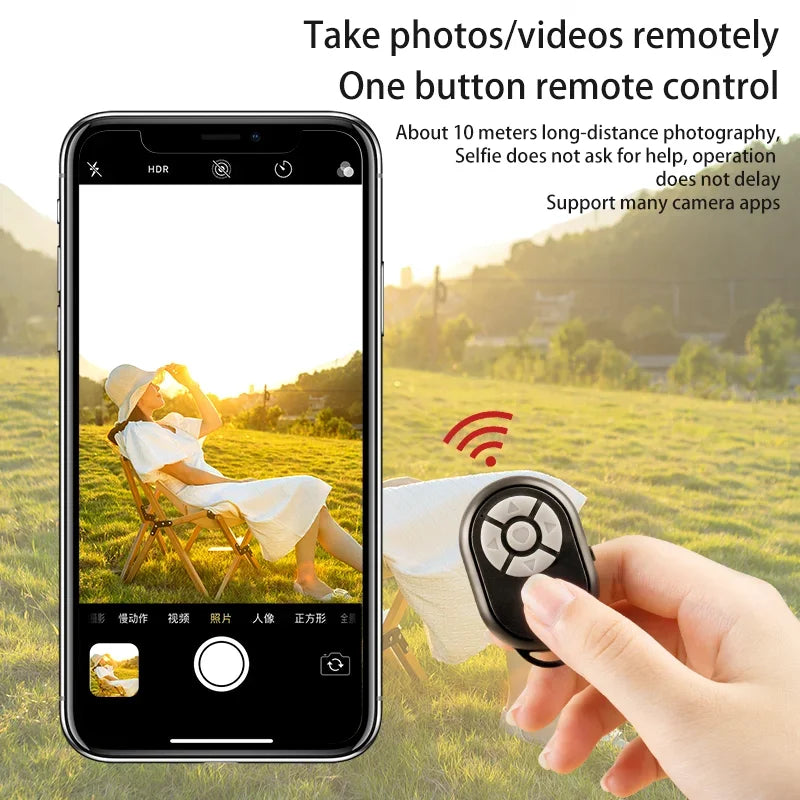 NEW Arrivals Universal Bluetooth Remote for iPhone Xiaomi Samsung Mobile Phone Remote Control Selfie Stick Bluetooth Camera Remote Controller Mobile Cell Phones Accessories