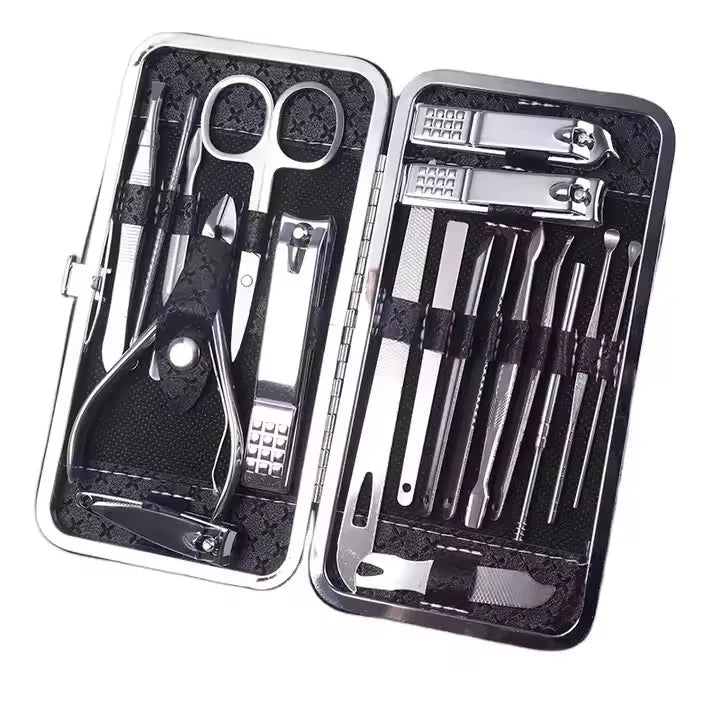 NEW Arrivals 19 in 1 Set Professional Nail Clippers Pedicure Kit, Manicure Tool Kit, Stainless Steel Facial Grooming Set Kit, Gift Idea for Women