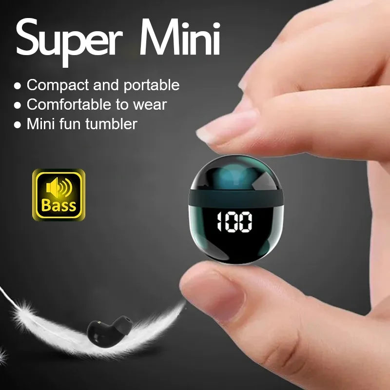 SK Tumbler Headphones Wireless Bluetooth Headset Sleep Work Sport Invisible Earbuds With Mic HD HIFI Bass Sound Quality Earphone